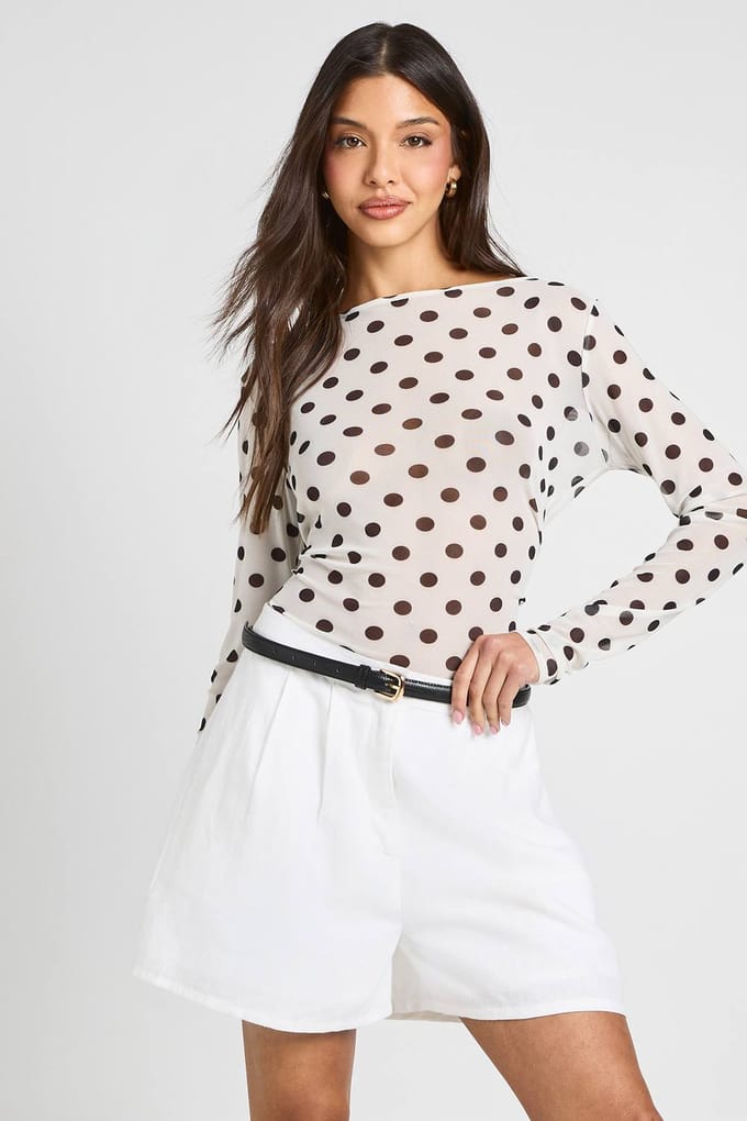 boohoo Dames Linnen Getailleerde Lange Short | Ivoor | Maat: 44