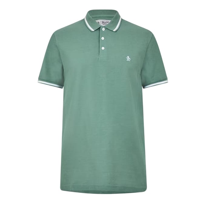 Original Penguin Heren Regular Poloshirt met Korte Mouwen (Olieblauw)