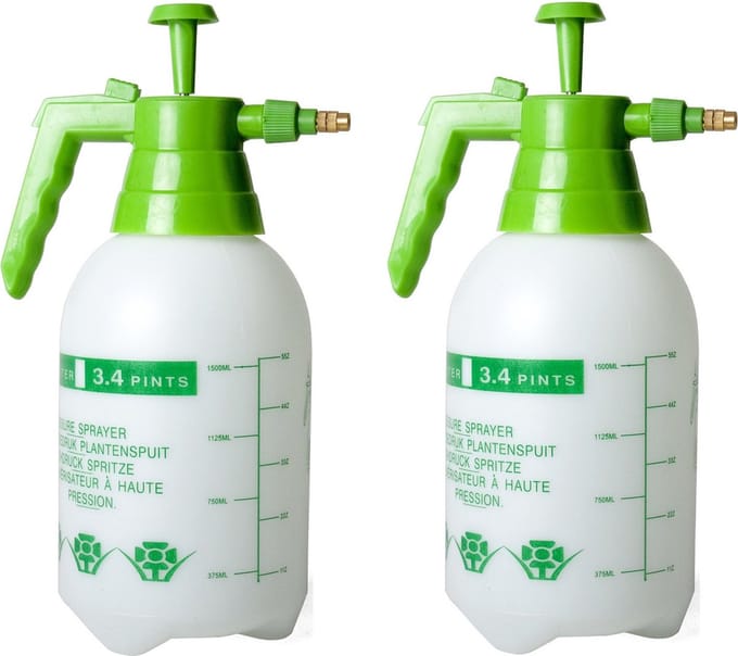 Set van 2x stuks drukspuit/plantensproeier 1,5 L - Waterverstuivers