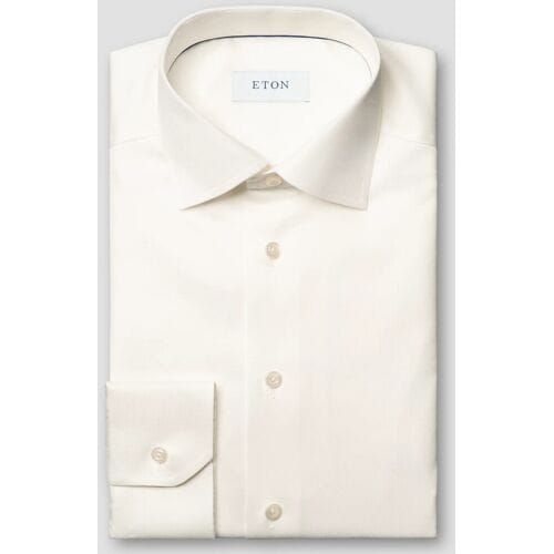 Eton Overhemd Signature Twill Uni Cutaway Off White / male