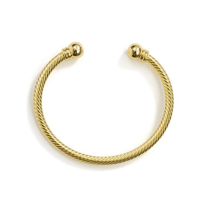 Bracelet - LUXENTER - Muha - Or jaune 18 carats (fini) - Diamètre 60 mm - Fermeture ouverte jaune