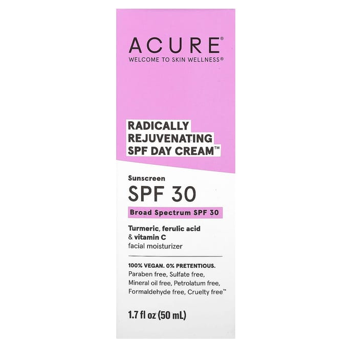 ACURE, Radically Rejuvenating, Day Cream, SPF 30, 50ml (1.7fl oz) pink