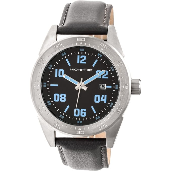 Morphic M63-serie horloge met leren band en datum