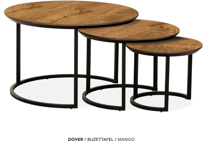 Maxfurn - Set van 3 ronde salontafel | kleur: Mango
