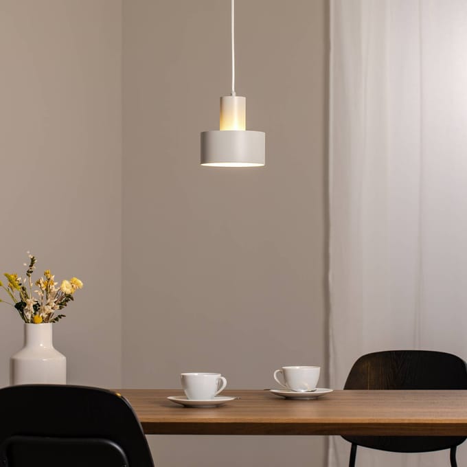 SIGMA Hanglamp Rif S, taupe, 1-lamp, Ø 15 cm, staal