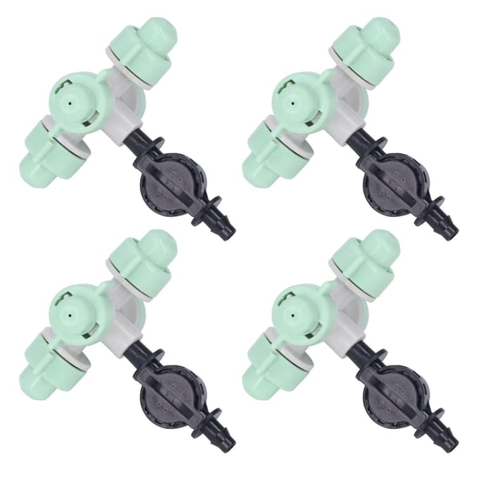 10 Set Kruis Vernevelsproeier met 4/7mm Koppeling Micro-irrigatiekop voor Landbouwgrond Tuin white