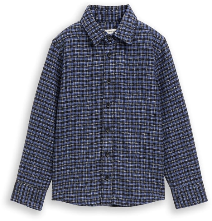 Tom Tailor - Regular fit overhemd met ruitjesmotief - Maat 92/98 - black purple mini check design