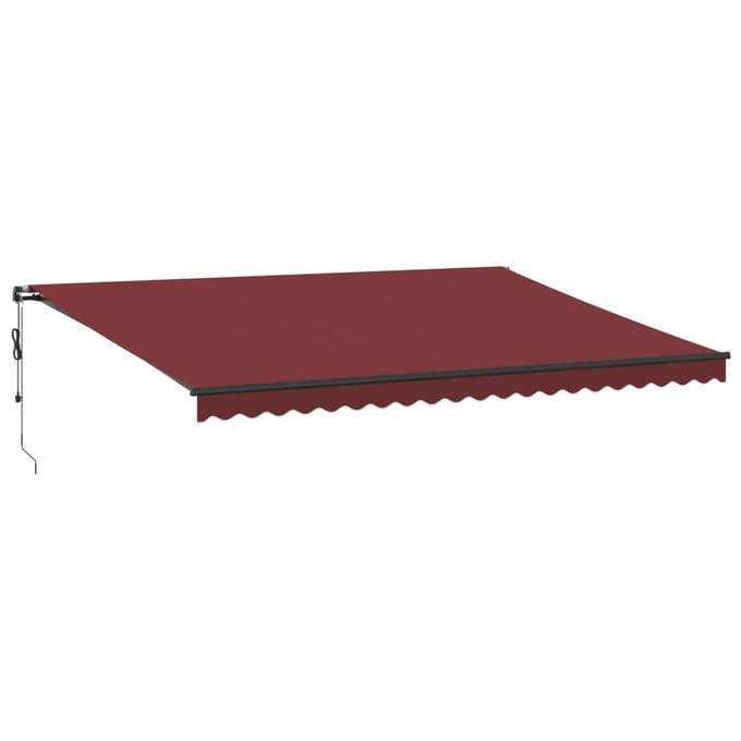 vidaXL - Uitschuifbare - luifel - Bordeauxrood - 500 - × - 350 - cm - Polyester