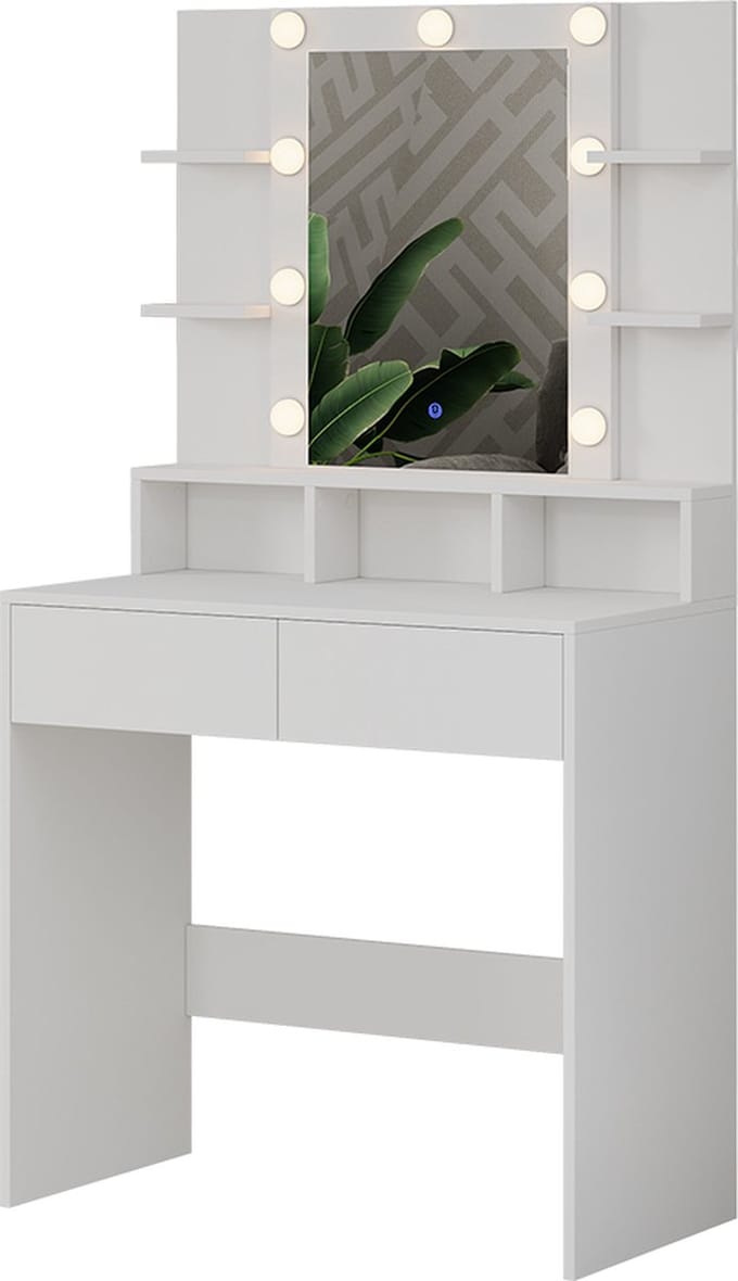 Vicco Taylor Kaptafel met licht – 80 cm met LED-verlichting Wit