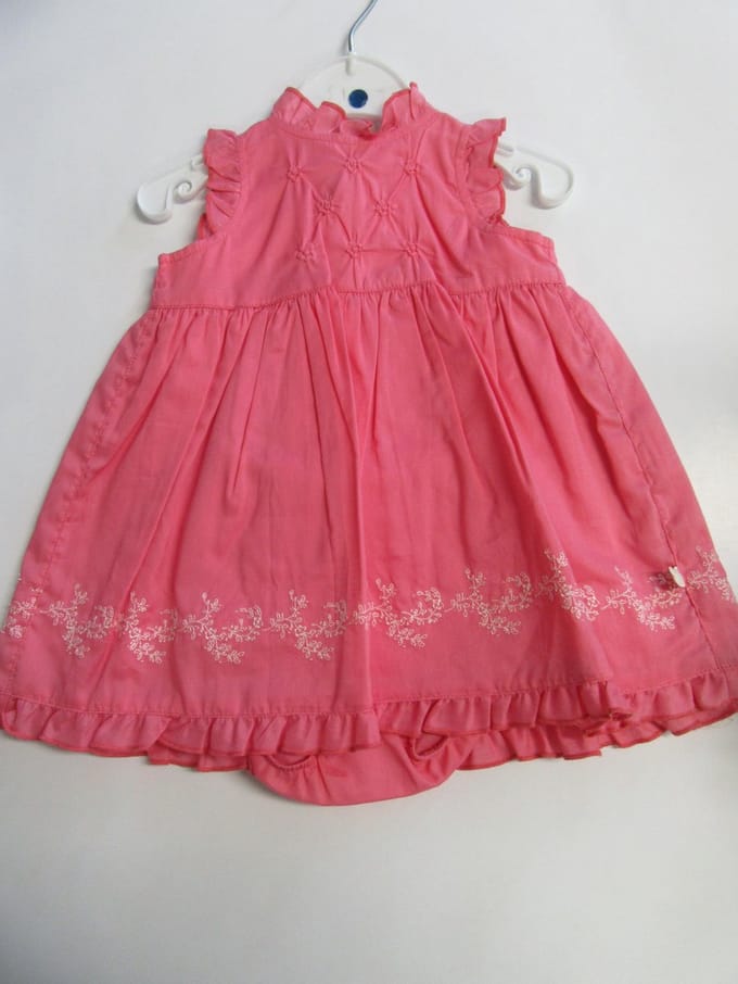 noukie's, jurk, kleed met slip , hard rose , katoen , 6 maand 68