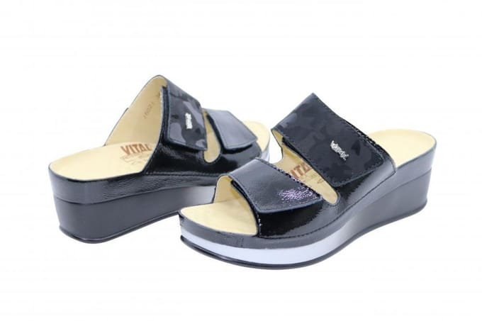 Vital Slippers - Vital lara naplack camo schwarz slipper