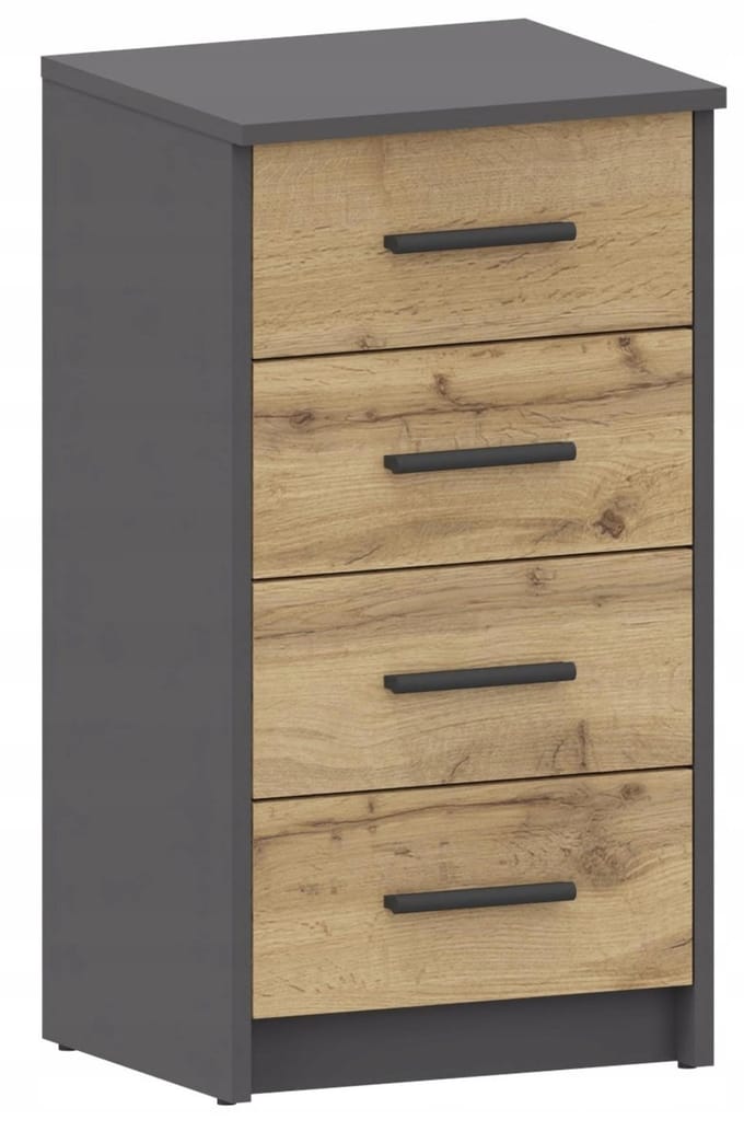 UFC BODO Serie - Ladenkast - 4 Lades - Antraciet-Wotan - 40cm