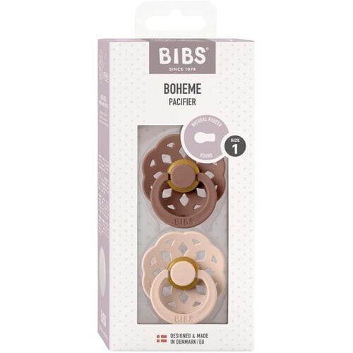 BiBS - Boheme Pacifier - Maat 1 - Fopspeen - 2 stuks - Woodchuck / Blush