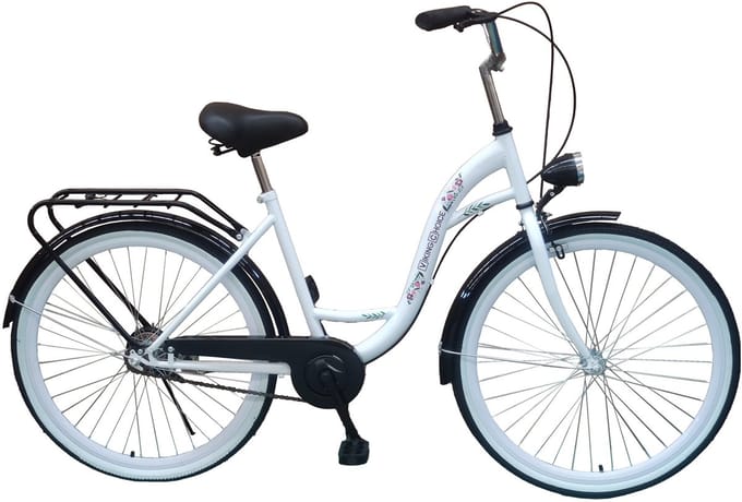 Viking Choice - Meisjesfiets – stadsfiets – 26 inch – wit, zwart