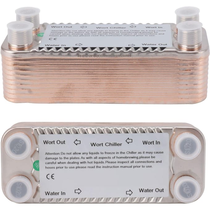 20 Plaques Refroidisseur de Moût Homebrew Contre-courant NPT1/2 Facile à Utiliser Chaleur Acier Inoxydable gray