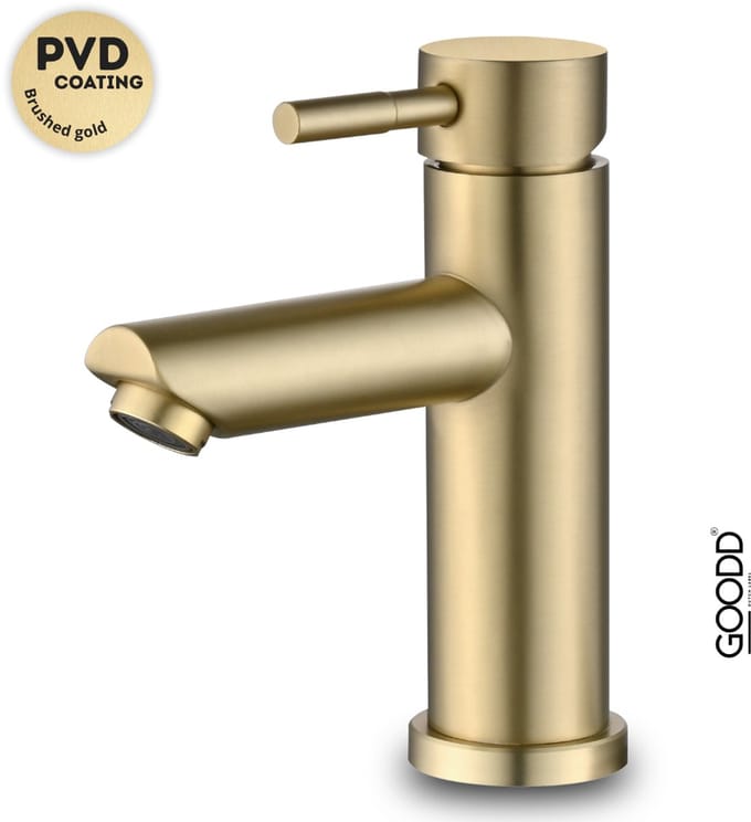 GOODD® Avallon - Wastafelkraan - Mengkraan - PVD coating - RVS - Gold