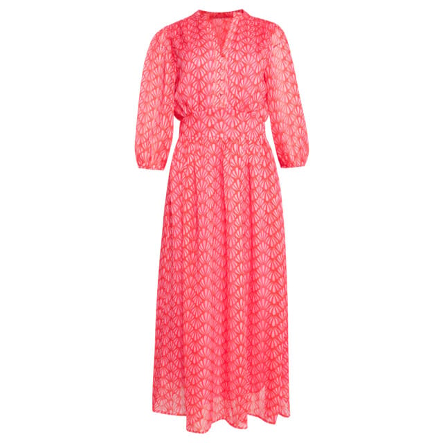 Smashed Lemon 25050 elegante maxi chiffon jurk met schelpprint |