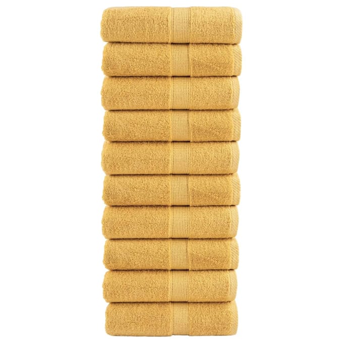 vidaXL - Premium - washandjes - SOLUND - 10 - stuks - goud - 30x30cm - 600 - g/m²
