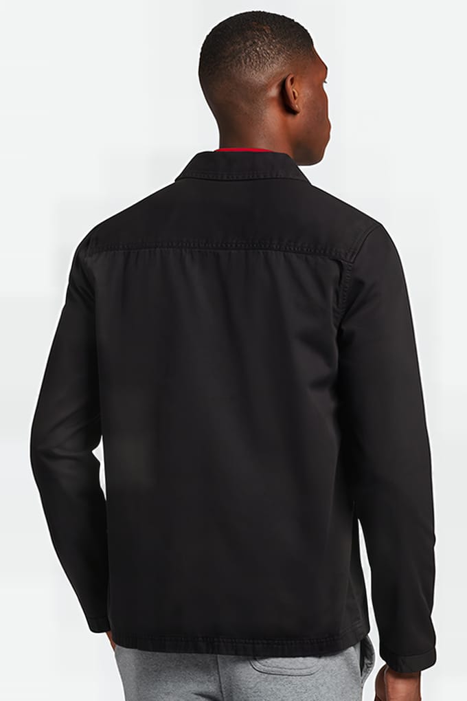 Lyle & Scott Washed Drill Overshirt Jet Black Taglia: XS | Giacche leggere Outlet | Uomo | Nero