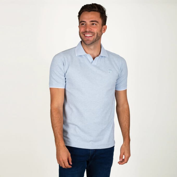 Heren Polo Stein - Mistblauw Melange
