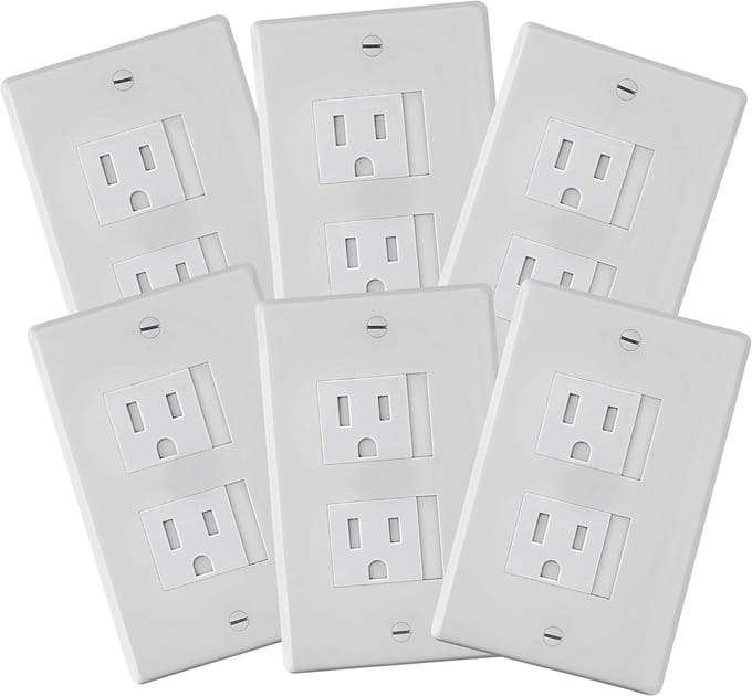 6-pack zelfsluitende Decora Outlet Covers voor kinderproof stopcontacten