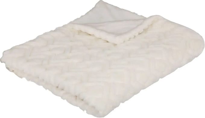 Atmosphera Plaid Mara - Wit - Fleece deken - 120 x 160 cm