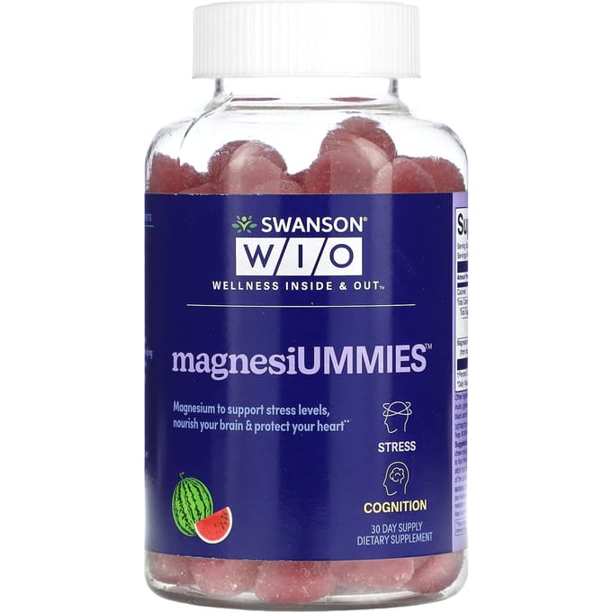 Swanson WIO, MagnesiUMMies, pastèque, gommes 120 pièces