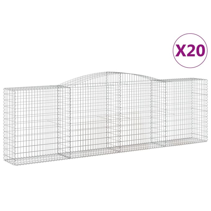 vidaXL - Schanskorven - 20 - st - gewelfd - 400x50x120/140 - cm - ijzer