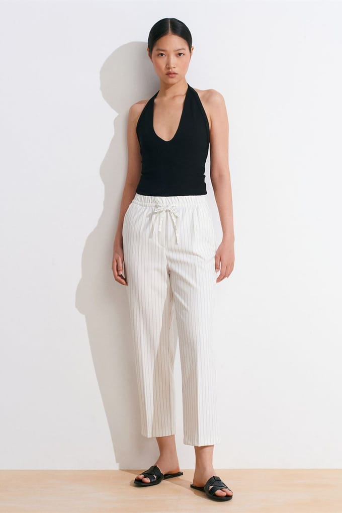 Gestreepte Rechte Woven Joggingbroek