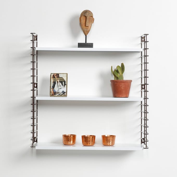 Tomado - Wandrek - Brons & Wit - Boekenrek - 70x21x68cm - Uitbreidbaar