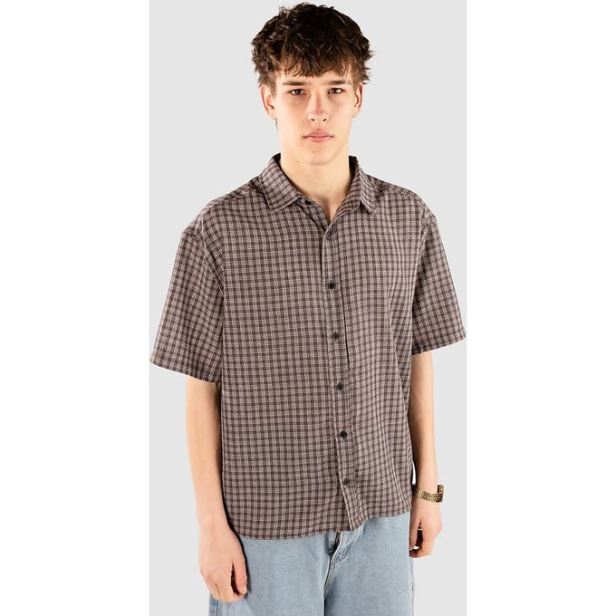 Blue Tomato Check Cotton Cropped Shirt