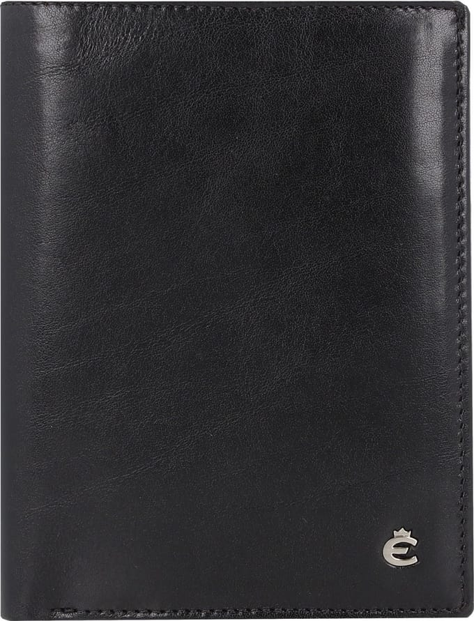 Esquire Toscana Portemonnee RFID Leer 10 cm - Jongens - Staand formaat - schwarz