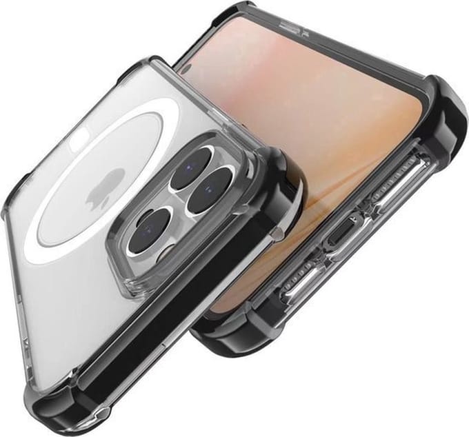 Go Go Gadget - Geschikt voor iPhone 16 Pro Max - Magsafe compatibiliteit - Siliconen hoesje - Zwarte rand - Transparant