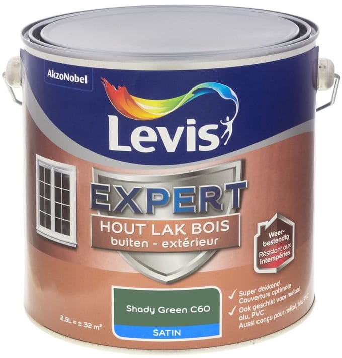 Levis - Expert Hout Lak Buiten Satin Mix - Shady Green C60 - Mengverf - 2,5 L