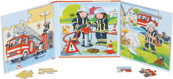 Puzzel: BRANDWEER, magnetisch, 2 puzzels 20-delig, karton, 3+
