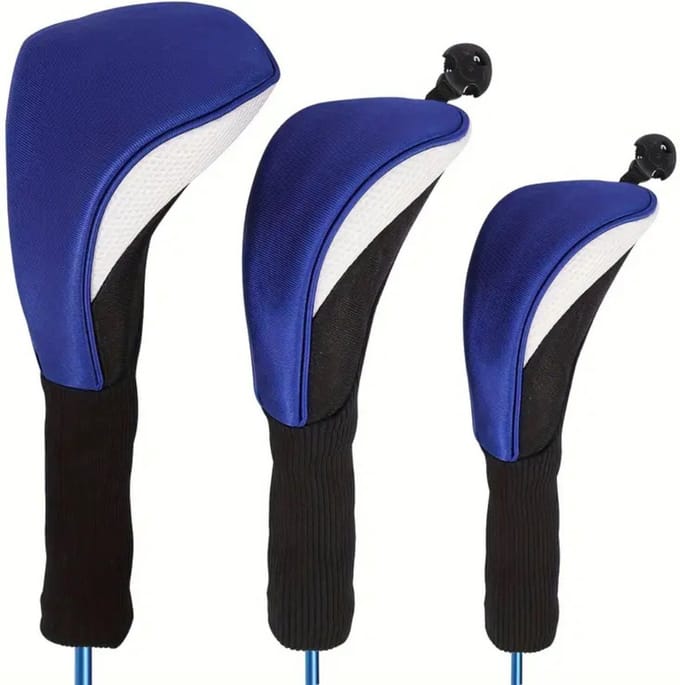 Nivard Golfclub Headcover - Covers - Beschermers - Golfset - Blauw & Wit - 3 Stuks