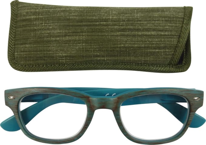 Lilly&June Leesbril Donker Aqua +1 - Met Bijpassend Etui