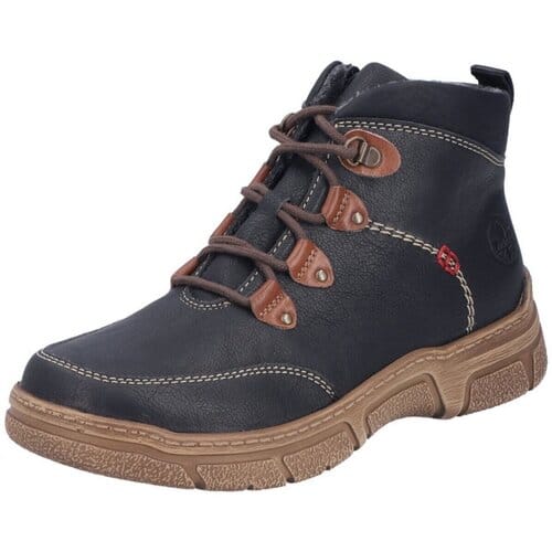 Rieker dames enkellaars zwart - extra breed