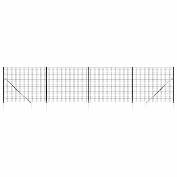 vidaXL - Draadgaashek - met - grondankers - 1,6x10 - m - antracietkleurig