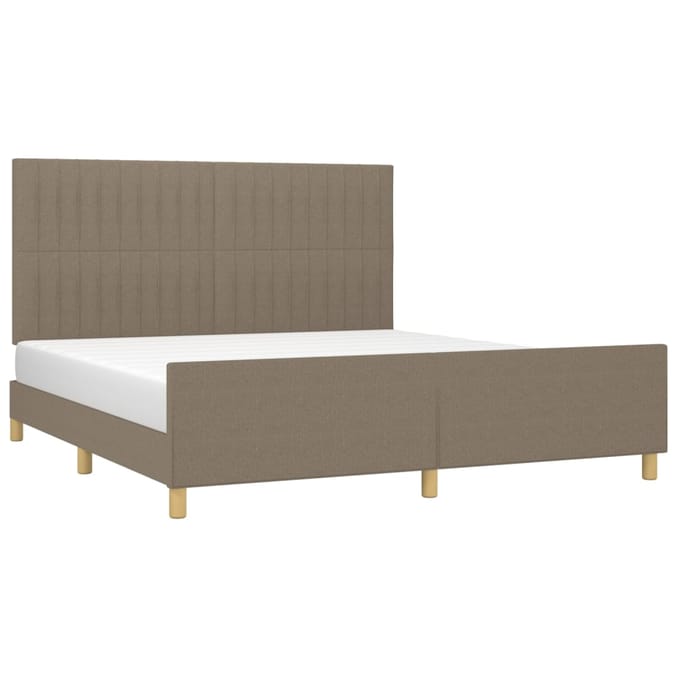 vidaXL - Bedframe - zonder - matras - stof - taupe - 160x200 - cm