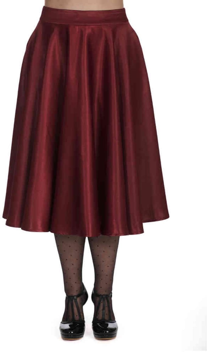 Banned - Hazel Satin Sparkle Rok - 4XL - Rood