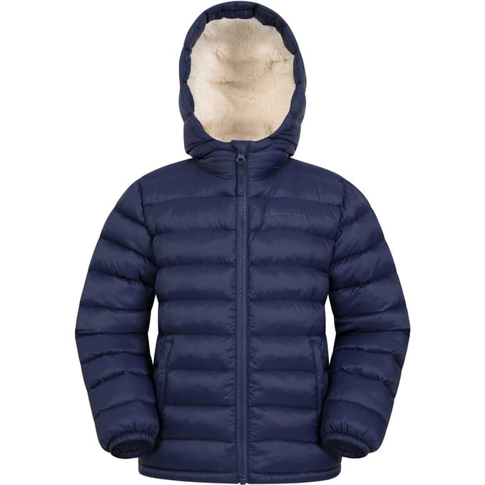 Mountain Warehouse Gewatteerde jas met imitatiebont voor kinderen/kinders (Marine)