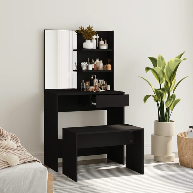 vidaXL - Kaptafelset - 74,5x40x141 - cm - zwart