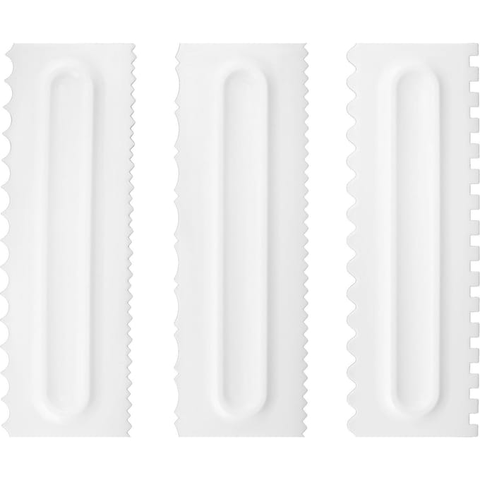 3 stuks/set Crèmeschraper Plastic Schraper Fondant Taart Modelleergereedschap voor Dessertdecoratie white