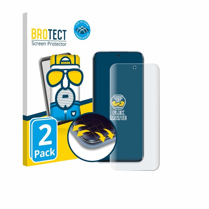 BROTECT - Screenprotector voor Tecno Pova Slim - Folie Beschermfolie matte volledig dekking 2 Stuks