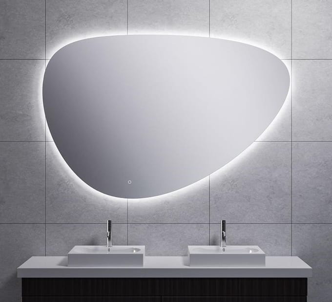Wiesbaden Uovo spiegel ovaal met LED, dimbaar en spiegelverwarming 80 cm