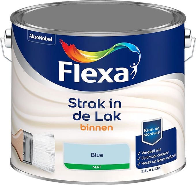 Flexa - Strak In De Lak Binnenlak Mat - Blue - Mengverf - 2,5 L