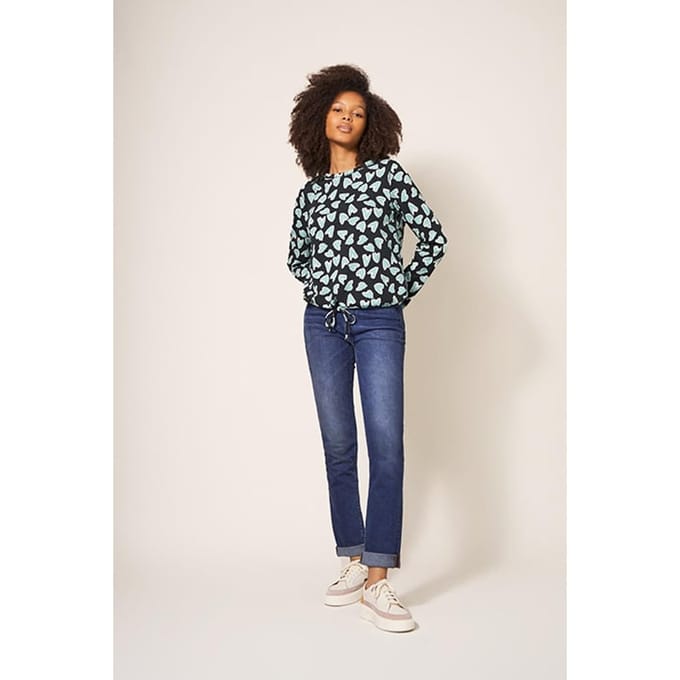 White Stuff Tara Tie Hem Top Black Printed Taglia: 12 | Magliette intime Outlet | Donna | Nero