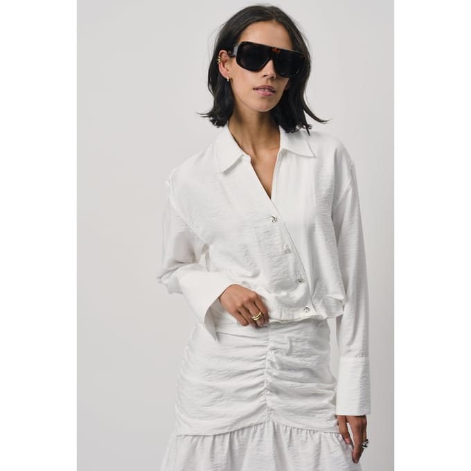 Dante6 Krissy Drapey Mini Skirt Milk White Größe: 38 | Miniröcke Outlet | Damen | Weiß