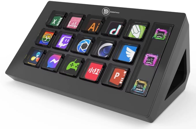 D-essentials - Gaming Stream deck - Multifunctioneel 15 knoppen - Zwart - Windows & Mac